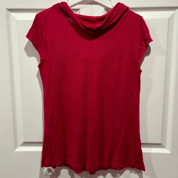 POPULATION Women’s Short Sleeve Scoop Neck Blouse Top - red, size S - Picture 2 of 3